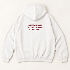 Affection with terms attached hoodie — White, back print