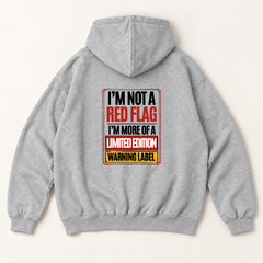 Red flag limited edition hoodie — Heather Grey, back print