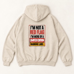 Red flag limited edition hoodie — Sandshell, back print