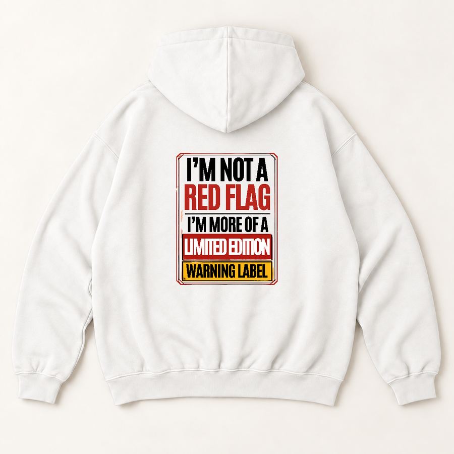 Red flag limited edition hoodie — White, back print